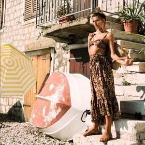 Faithfull The Brand Retro Floral Print Skirt